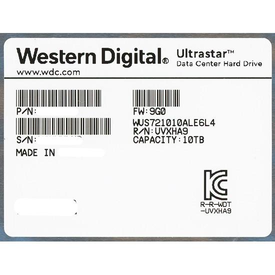 Western Digital製HDD　WUS721010ALE6L4　10TB SATA600 7200