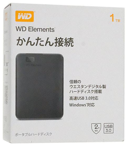 WesternDigital製　外付HD WD Elements Portable WDBUZG0010BBK-JESE　1TB