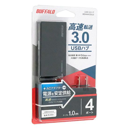BUFFALO　USB3.0ハブ 4ポート　BSH4A120U3BK　ブラック 商品画像1：オンラインショップ　エクセラー
