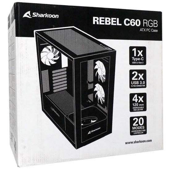 SHARKOON　ミドルタワーPCケース REBEL C60 RGB WT　ホワイト