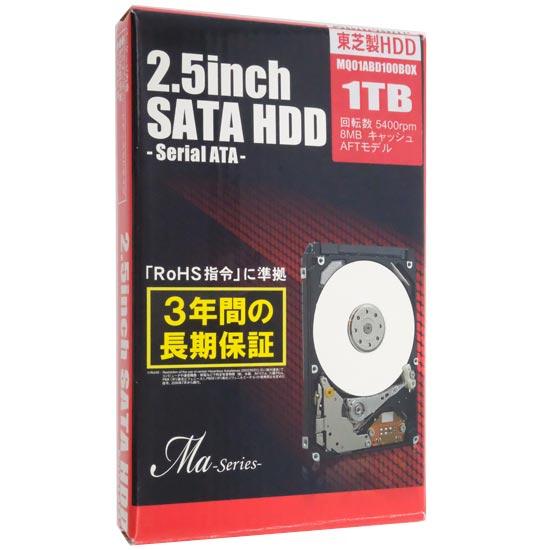 TOSHIBA ノート用HDD 2.5inch　MQ01ABD100BOX　1TB 9.5mm 商品画像1：オンラインショップ　エクセラー