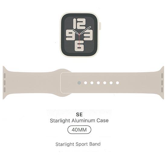 APPLE　Apple Watch SE 第2世代 GPSモデル 40mm MR9U3J/A　スターライトスポーツバンド S/M 商品画像1：オンラインショップ　エクセラー