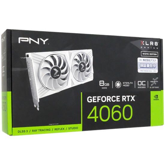 PNY　GeForce RTX 4060 8GB XLR8 Gaming OC DUAL FAN White Edition VCG40608DFWXPB1-O　PCIExp 8GB 商品画像1：オンラインショップ　エクセラー