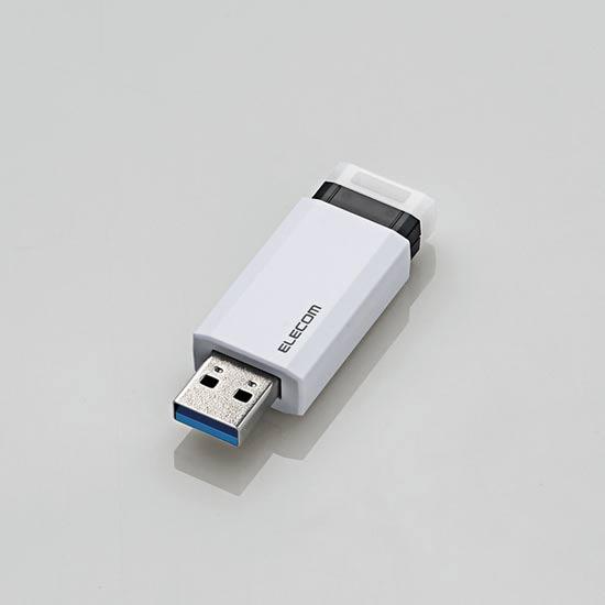 ELECOM　USB3.1(Gen1)対応 ノック式USBメモリ　MF-PKU3016GWH　16GB ホワイト