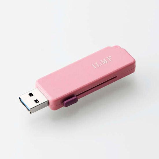 ELECOM　スライドシャッター式USBメモリ ILMF MF-ER3032GPN-IL　32GB ピンク