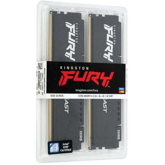 Kingston製　KF568C34BBK2-32　DDR5 PC5-54400 16GB 2枚組