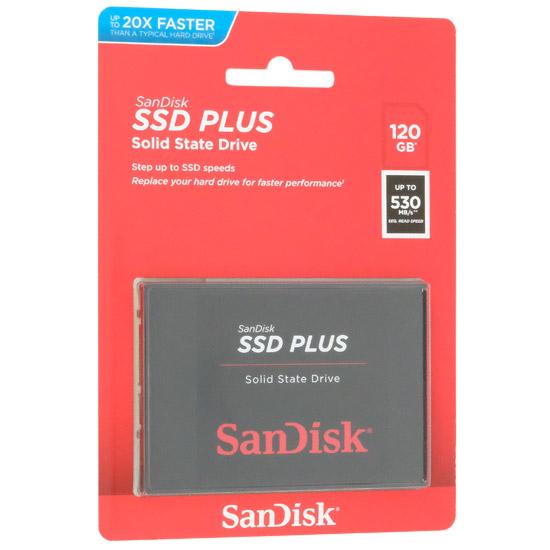 SANDISK　2.5インチSATA SSD PLUS 120GB　SDSSDA-120G-G27 商品画像1：オンラインショップ　エクセラー