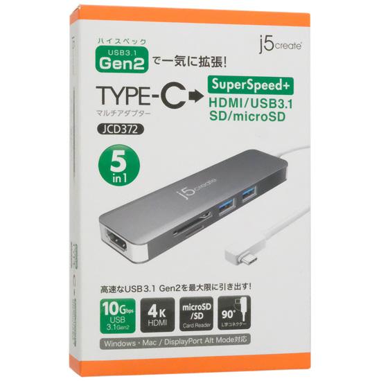 j5 create　USB-C 3.1 Gen2 SuperSpeed+ マルチアダプター JCD372