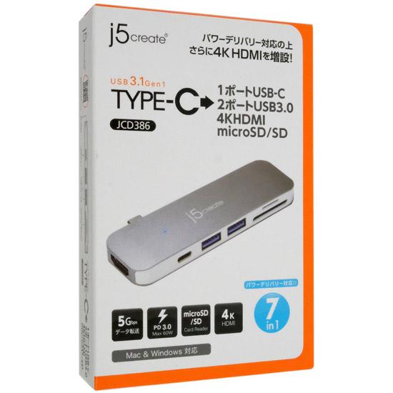 j5 create　USB Type-C UltraDrive Mini Dock 7-in-1 JCD386