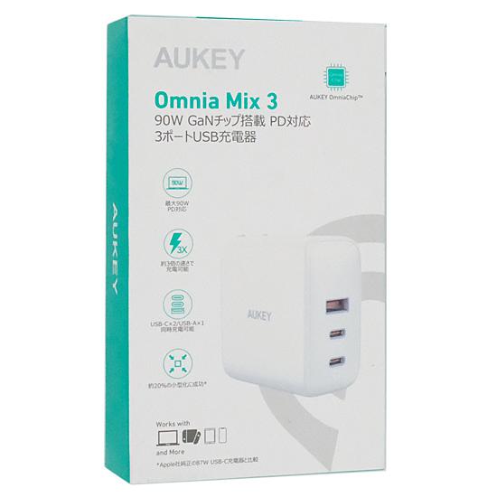 AUKEY　90W 3ポートUSB充電器 PA-B6S　ホワイト