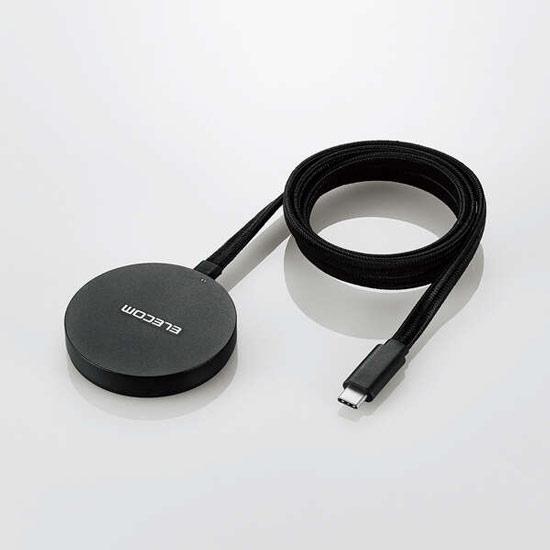 ELECOM　マグネットQi2規格対応ワイヤレス充電器 W-MA05BK　ブラック