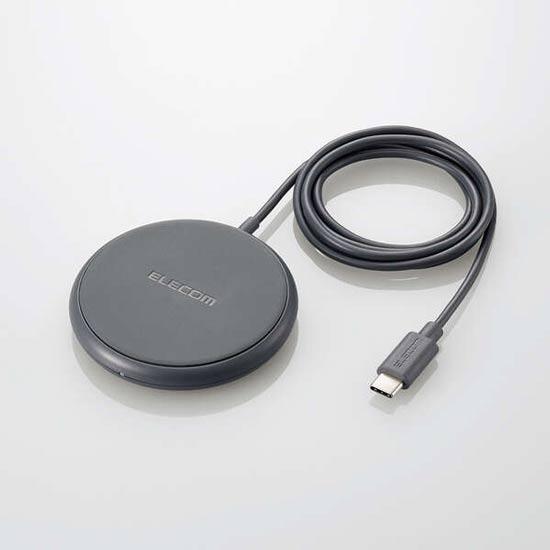 ELECOM　Qi規格対応ワイヤレス充電器　W-QA25DGY　ダークグレー