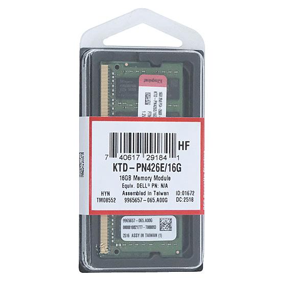 Kingston製　KTD-PN426E/16G　SODIMM DDR4 PC4-21300 16GB ECC