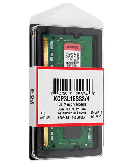 Kingston製　KCP3L16SS8/4　SODIMM DDR3 PC3-12800 4GB