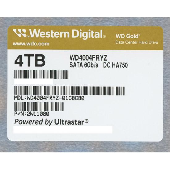 Western Digital製HDD　WD4004FRYZ　4TB SATA600 7200