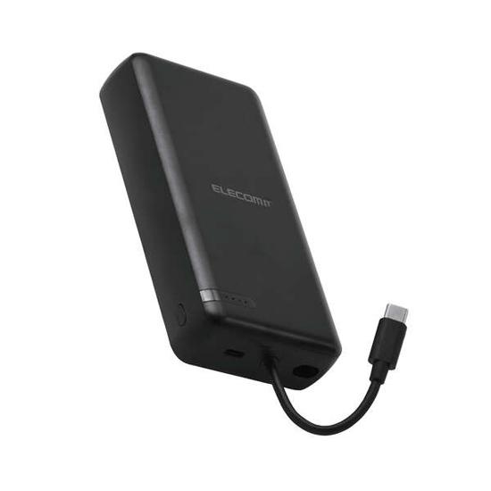 ELECOM　USB Type-Cケーブル一体モバイルバッテリー 20000mAh DE-C64-20000BK･･･