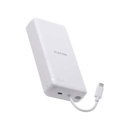 ELECOM　USB Type-Cケーブル一体モバイルバッテリー 20000mAh DE-C64-20000WH･･･