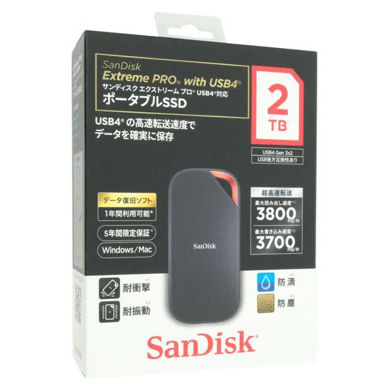 SANDISK　ポータブルSSD エクストリーム プロ　SDSSDE82-2T00-J25　2TB