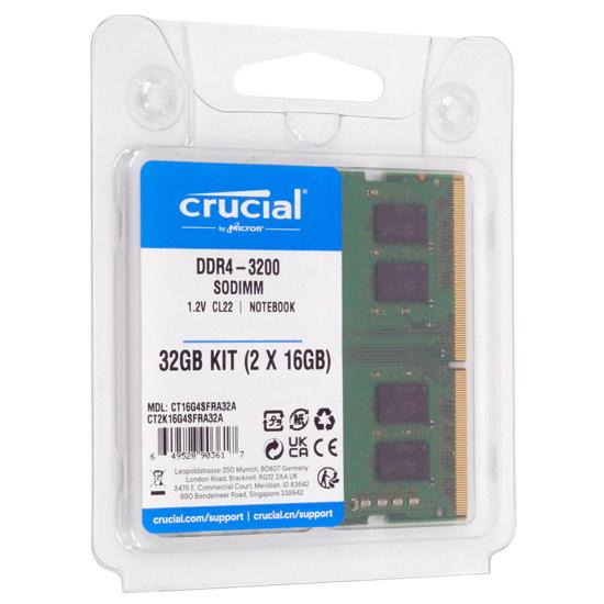 crucial　CT2K16G4SFRA32A　SODIMM DDR4 PC4-25600 16GB 2枚組