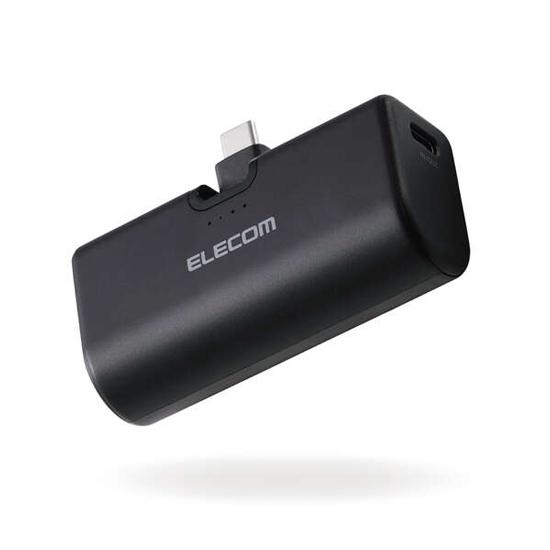 ELECOM　折り畳み式直挿しモバイルバッテリー 5000mAh　DE-C57L-5000BK　ブラ･･･