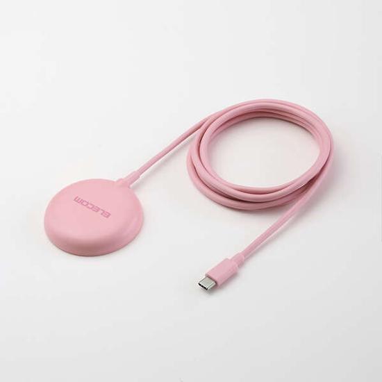 ELECOM　カラフルマグネットQi2規格対応ワイヤレス充電器　W-MA10PN　ピンク