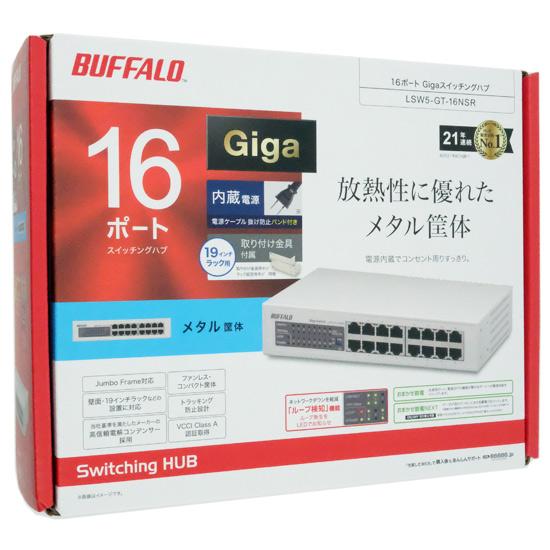 BUFFALO　スイッチングハブ 16ポート　LSW5-GT-16NSR　ホワイト
