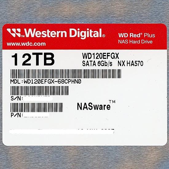 Western Digital製HDD　WD120EFGX　12TB SATA600 7200