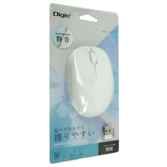ナカバヤシ　3ボタンBlueLEDマウス Digio2 MUS-RKT247W　ホワイト
