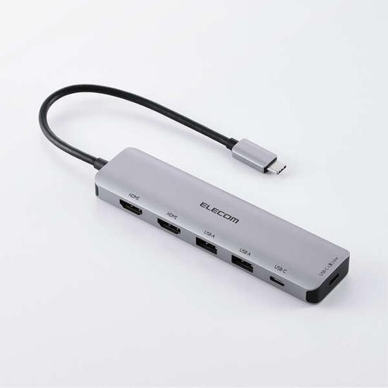 ELECOM　ドッキングステーション6in1 DST-M060BPSV　シルバー