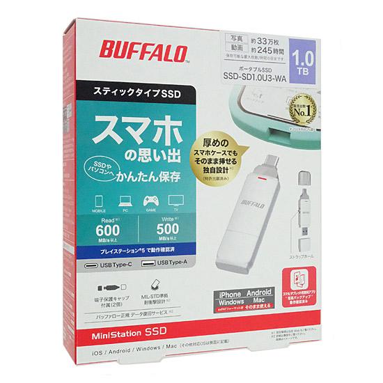BUFFALO　スティック型SSD　SSD-SD1.0U3-WA　1TB　ホワイト