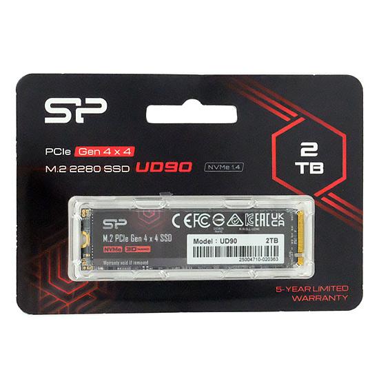 Silicon Power製　M.2 SSD 2TB　PCIe Gen 4x4 UD90 SP02KGBP44UD9005