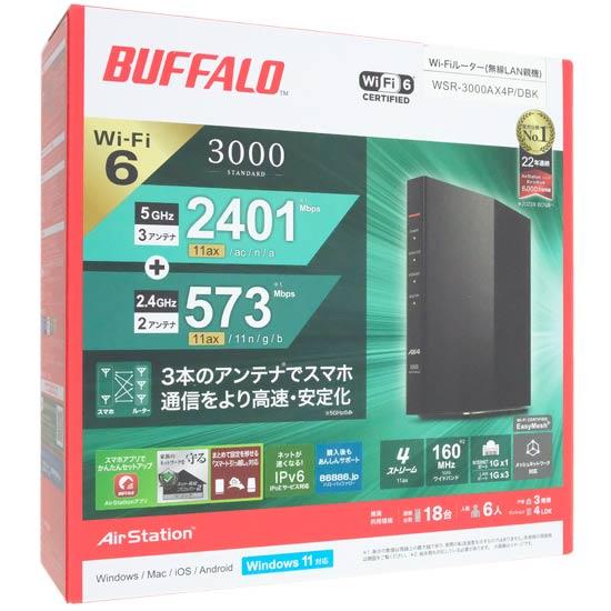 BUFFALO　無線LANルータ　AirStation WSR-3000AX4P/DBK　ブラック