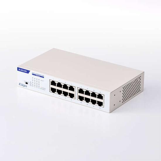 エレコム製　Giga対応16ポートスイッチ　EHC-G16MN4-HW　ホワイト