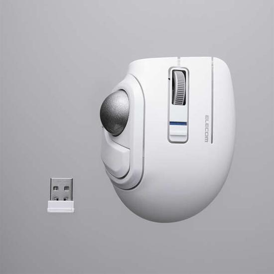 ELECOM　bitra USB無線/Bluetoothトラックボール 5ボタン/親指操作 M-MT1MRSW･･･