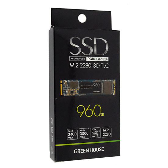 グリーンハウス　SSD M.2 Type 2280　GH-SSDRMPA960　960GB