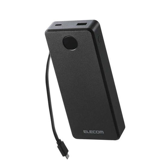 ELECOM　ケーブル一体型モバイルバッテリー 20000mAh/67W　DE-C77-20000BK　･･･