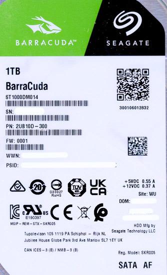 SEAGATE製HDD　ST1000DM014　1TB SATA600 7200