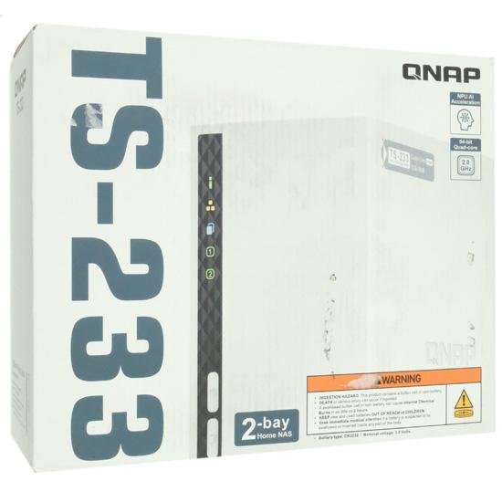 【新品(開封のみ・箱きず・やぶれ)】 QNAP製　2ベイNAS　TS-233