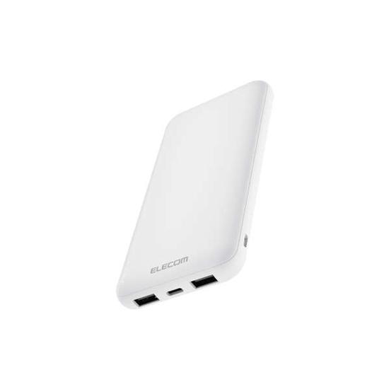 ELECOM　薄型モバイルバッテリー 10000mAh/15W　DE-SP01-10000WH　ホワイト