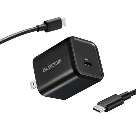 ELECOM　USB Power Delivery 45W AC充電器　ACDC-PD12345BK　ブラック