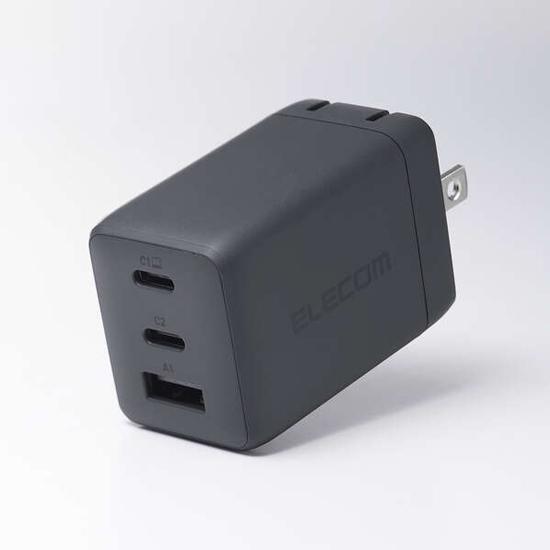 ELECOM　USB Power Delivery 67W AC充電器　ACDC-PD10367GY　ストーン グレー