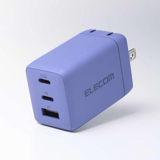 ELECOM　USB Power Delivery 67W AC充電器　ACDC-PD10367PU　バイオレット