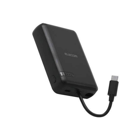 ELECOM　USB Type-Cケーブル一体モバイルバッテリー 10000mAh/20W　DE-C63-10･･･