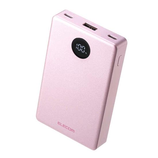 ELECOM　半固体モバイルバッテリー 10000mAh/35W　DE-C86-10000PN　ピンク