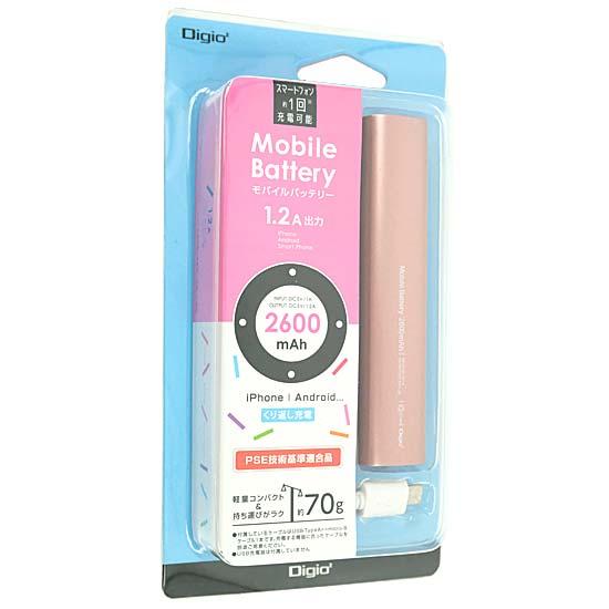 ナカバヤシ　モバイルバッテリー 2600mAh　MB-0158P　ピンク