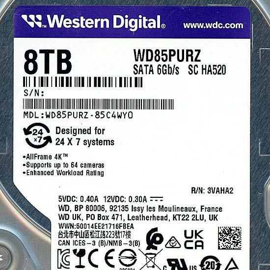 Western Digital HDD　WD85PURZ　8TB SATA600 5640