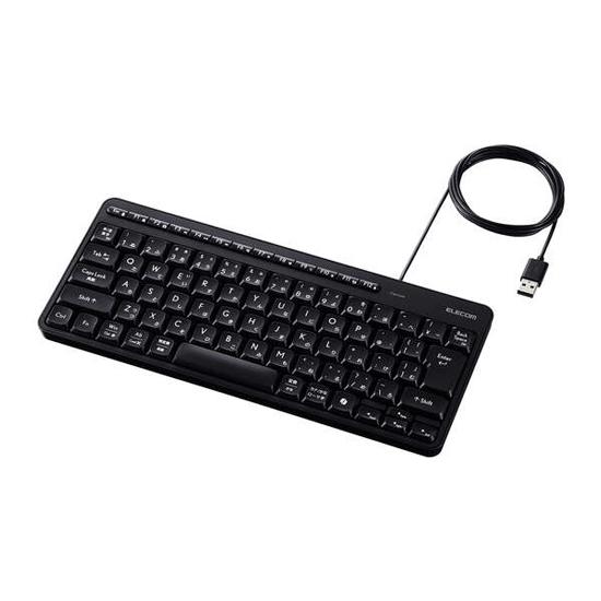 ELECOM　有線静音ミニキーボード　TK-QT11MUMBK　ブラック
