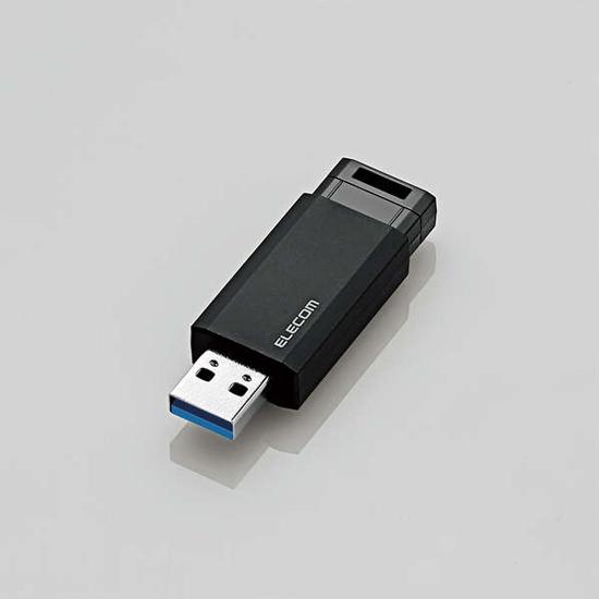 ELECOM　ノック式 USB 5Gbps USB-A メモリ　MF-PKU3256GBK　256GB ブラック