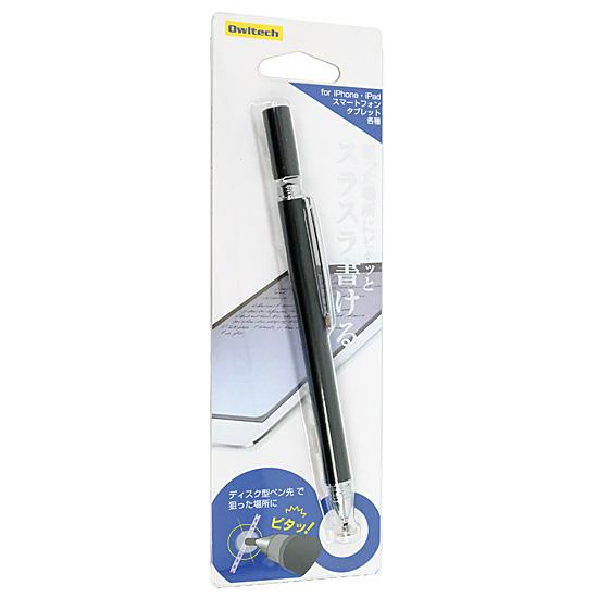 オウルテック　ディスク型ペン先 静電式タッチペン　OWL-TPSE01-BK　ブラック