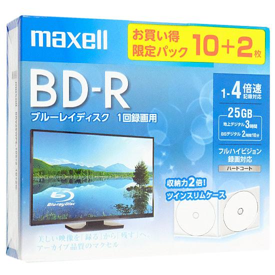 maxell　録画用ブルーレイディスク BRV25WPE.10S+2　BD-R 4倍速 12枚組